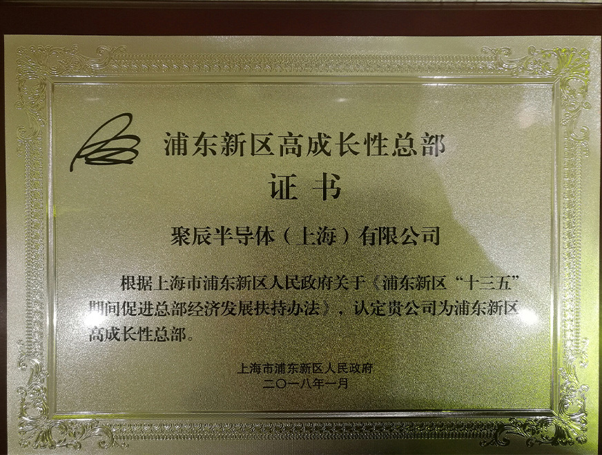  2018年九游会·j9被浦东新区人民政府认定为“浦东新区高生长性总部”